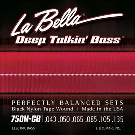 Струны для 6-струнной бас-гитары La Bella 750N-CB Deep Talkin' Bass Long Scale 43-135