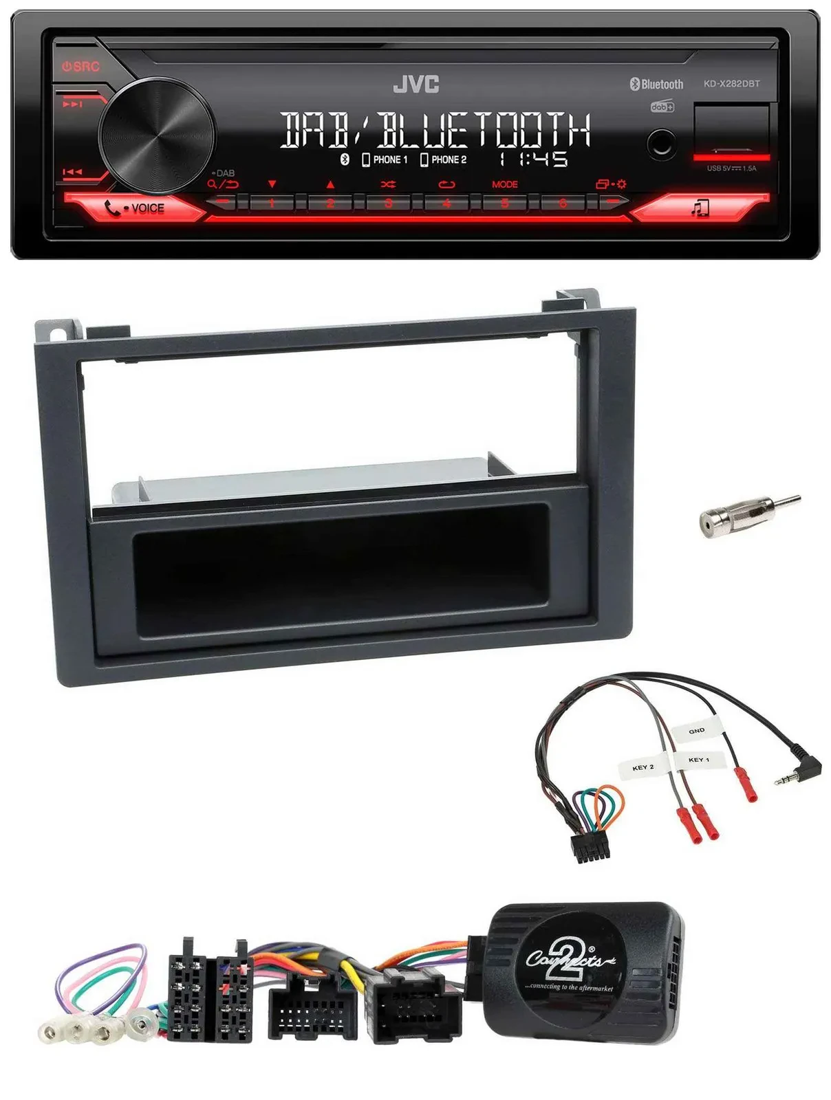 JVC Bluetooth USB DAB Lenkrad Autoradio für Saab 9.3 (ab 2008)