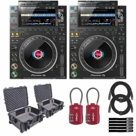 Pioneer DJ CDJ-3000 Flagship DJ Controller Media Players Pair w Watertight Cases