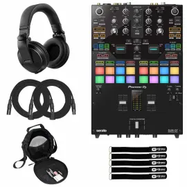 Pioneer DJM-S7 Scratch Battle Bluetooth 2 Channel Pro DJ Mixer w Headphones