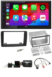 JVC Bluetooth USB Lenkrad 2DIN DAB Autoradio für Fiat Idea 06-12 schwarz