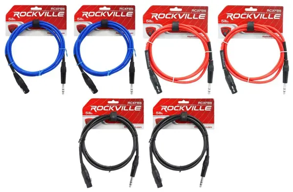 Коммутационный кабель Rockville RCXFB6 Multi Color 1.8 м (6 штук)