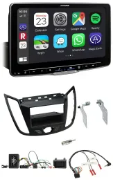 Автомагнитола Alpine Bluetooth, USB, DAB для Ford C-Max/Kuga, матовый чёрный, поддержка управления с руля