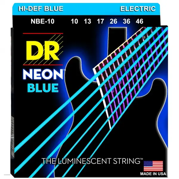 Струны для электрогитары DR Strings NBE-10 Neon Blue 10-46