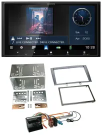 Kenwood Bluetooth 2DIN USB DAB MP3 Autoradio für Peugeot 308 07-09 silber