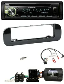 Pioneer DAB USB MP3 Lenkrad CD Autoradio für Fiat Panda 12-20 schwarz glänzend