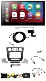 Автомагнитола Pioneer 2DIN, USB, Bluetooth, DAB, для BMW 1 Series E87/E88, поддержка кнопок на руле, для панели с механическим климатом