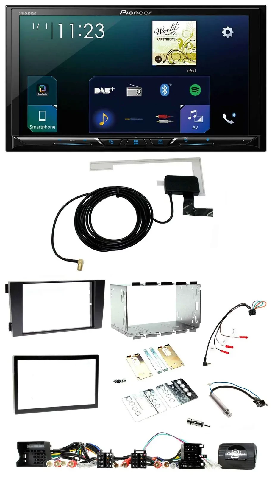 Pioneer 2DIN DAB USB Lenkrad Bluetooth Autoradio für Audi A6 C5 2001-2004 Aktivs