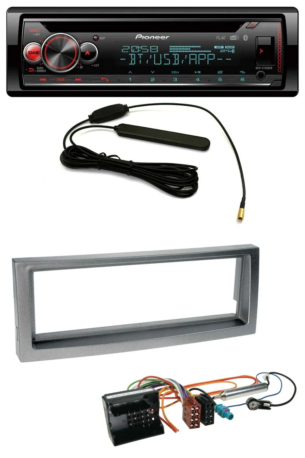 Автомагнитола Pioneer USB DAB MP3 Bluetooth CD для Citroen C5/Peugeot 407 (с 2004), серый