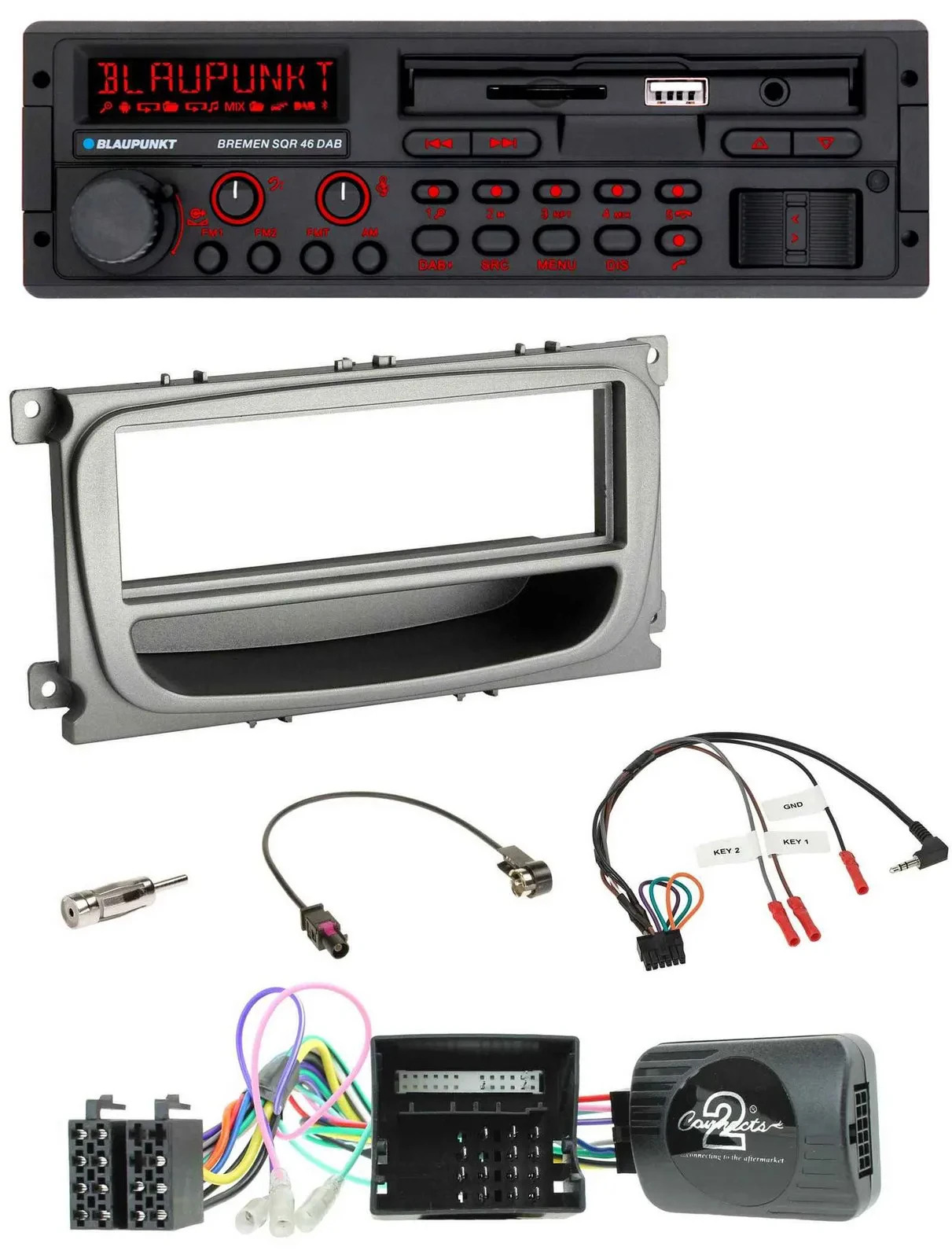 Blaupunkt SD Lenkrad USB Bluetooth DAB Autoradio für Ford Focus Galaxy C-Max Can