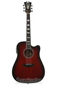 Электроакустическая гитара D'Angelico Premier Bowery Trans Black Cherry Burst