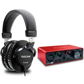 Focusrite Scarlett Solo USB Audio Interface (Gen 3) w/Tascam TH-200X Headphones