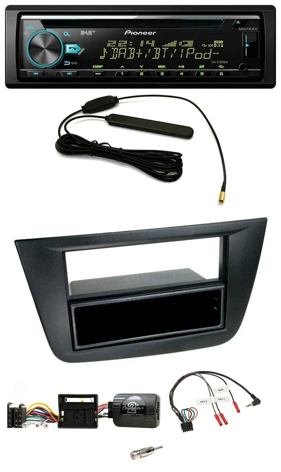 Автомагнитола для Seat Altea/Toledo 2004–2009 Pioneer CD/MP3, DAB, USB, чёрная