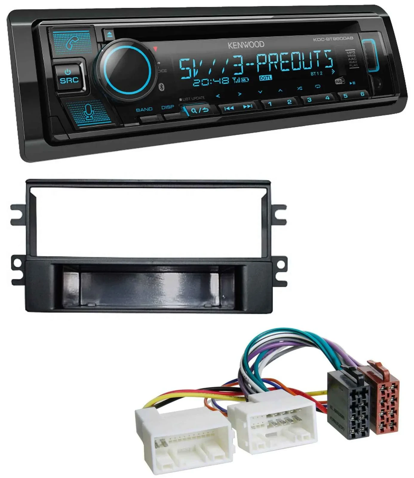 Автомагнитола для Kia Carens (с 2007) Kenwood Bluetooth, USB, CD, MP3, DAB