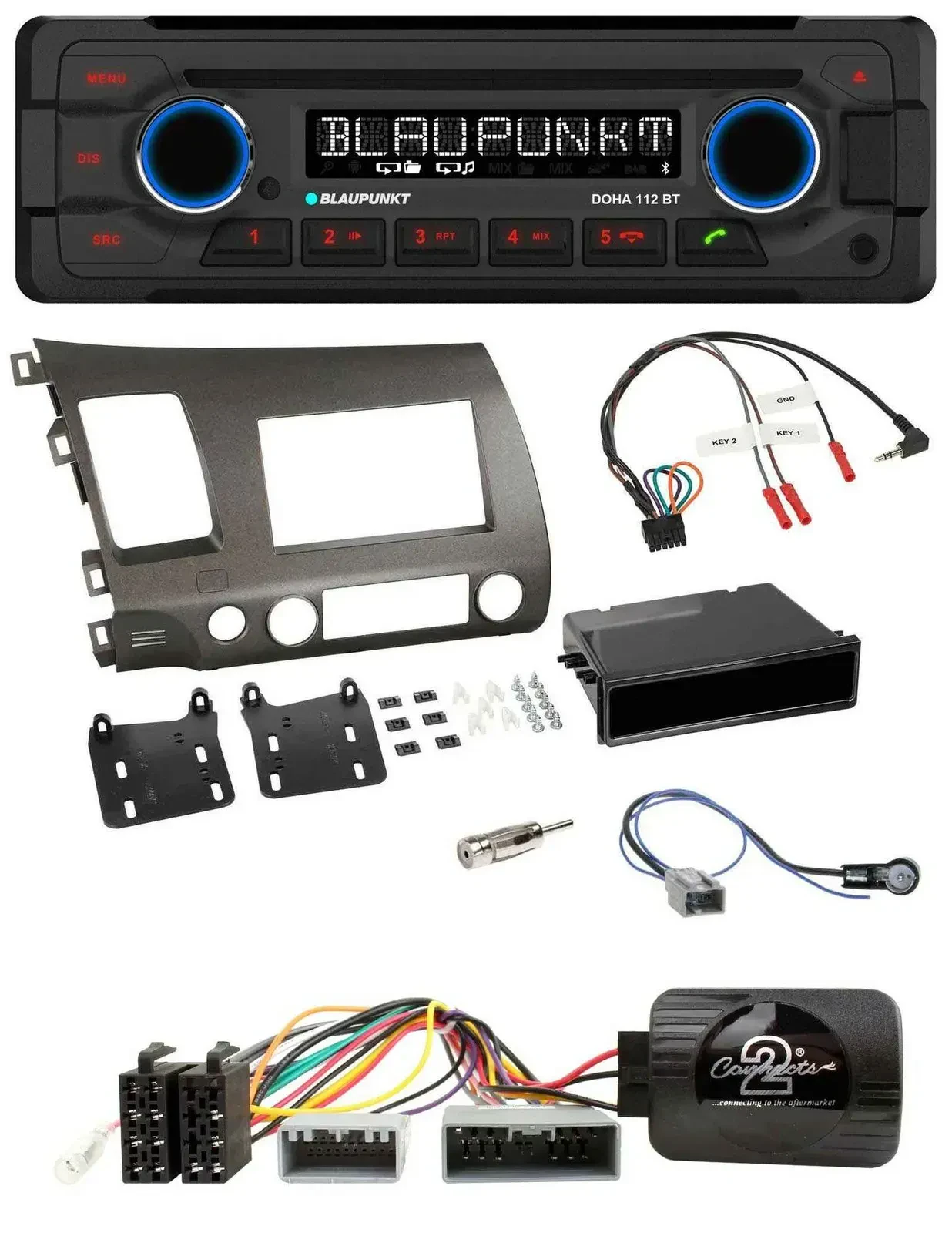 Blaupunkt Lenkrad MP3 CD Bluetooth USB Autoradio für Honda Civic Hybrid 2006-201