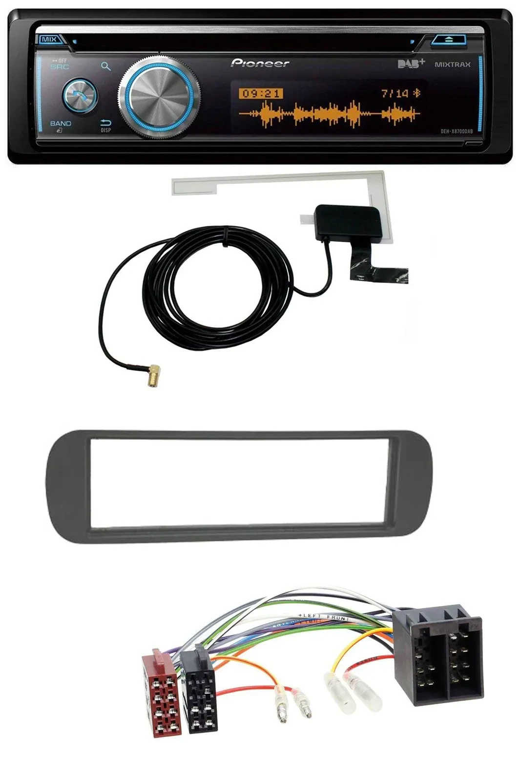 Автомагнитола для Lancia Y (1996–2004) Pioneer Bluetooth, DAB, MP3, USB, CD, черный