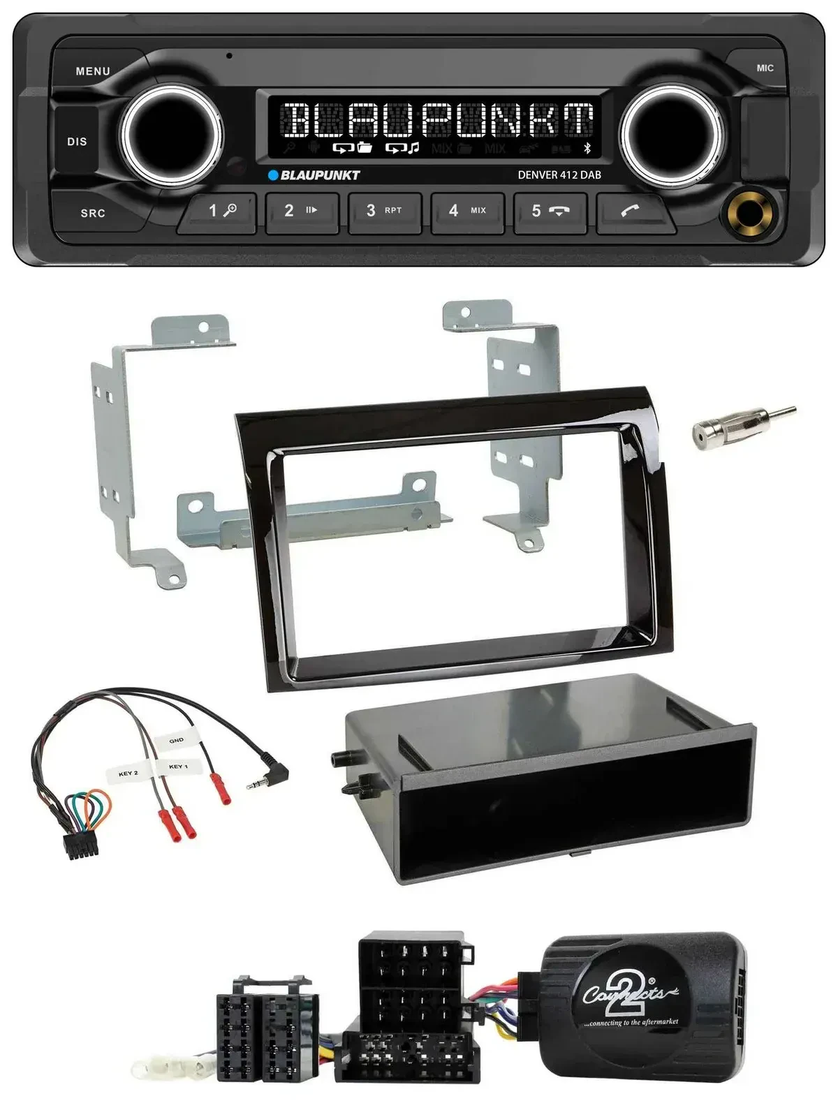Blaupunkt Bluetooth DAB Lenkrad USB Autoradio für Fiat Ducato 2006-2008 piano
