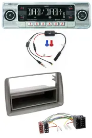 Dietz DAB USB MP3 Bluetooth Autoradio für Fiat Panda (169 2003-2012) grau
