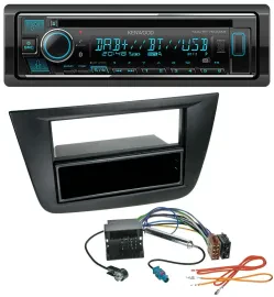 Автомагнитола Kenwood MP3, Bluetooth, DAB, USB, CD для Seat Toledo/Altea (с 2005), черный