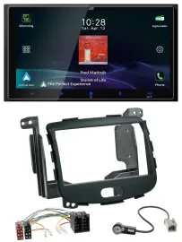Автомагнитола JVC 2DIN DAB, USB, Bluetooth, MP3 для Hyundai i10 (2008–2013) Rubber Touch