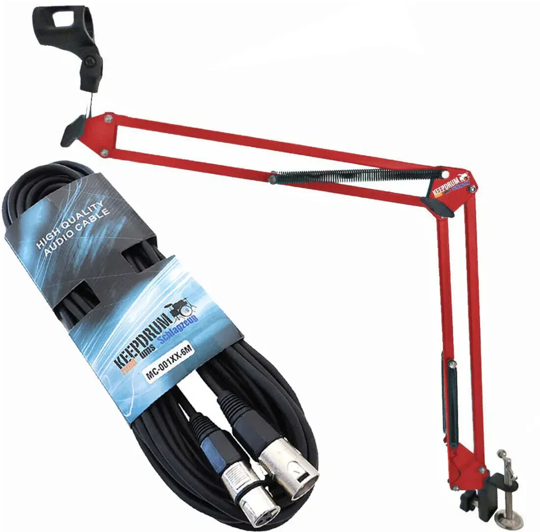 Стойка для микрофона keepdrum NB35 RD Red с кабелем