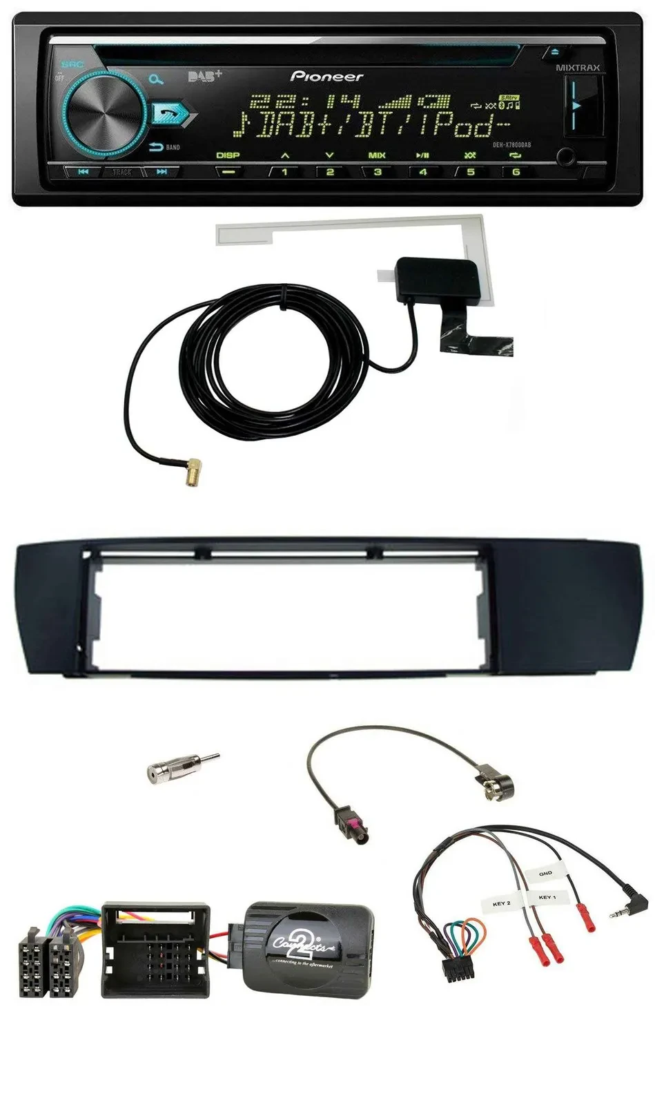 Pioneer MP3 Lenkrad CD USB DAB Autoradio für BMW X3 04-10 E83 seitlich