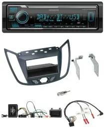 Kenwood Bluetooth Lenkrad DAB USB Autoradio für Ford C-Max Kuga dunkelgrau