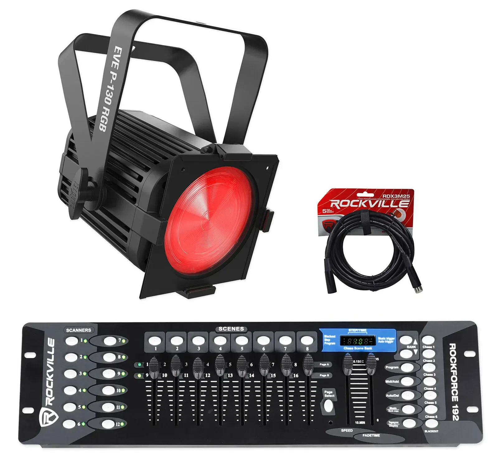 Прибор смены цвета Chauvet DJ EVE P-130 RGB D-Fi USB DMX с DMX-пультом и кабелем