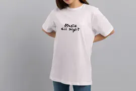 Футболка Popmerch MWXXL75 "Music All Night" белая, мужская, размер XXL