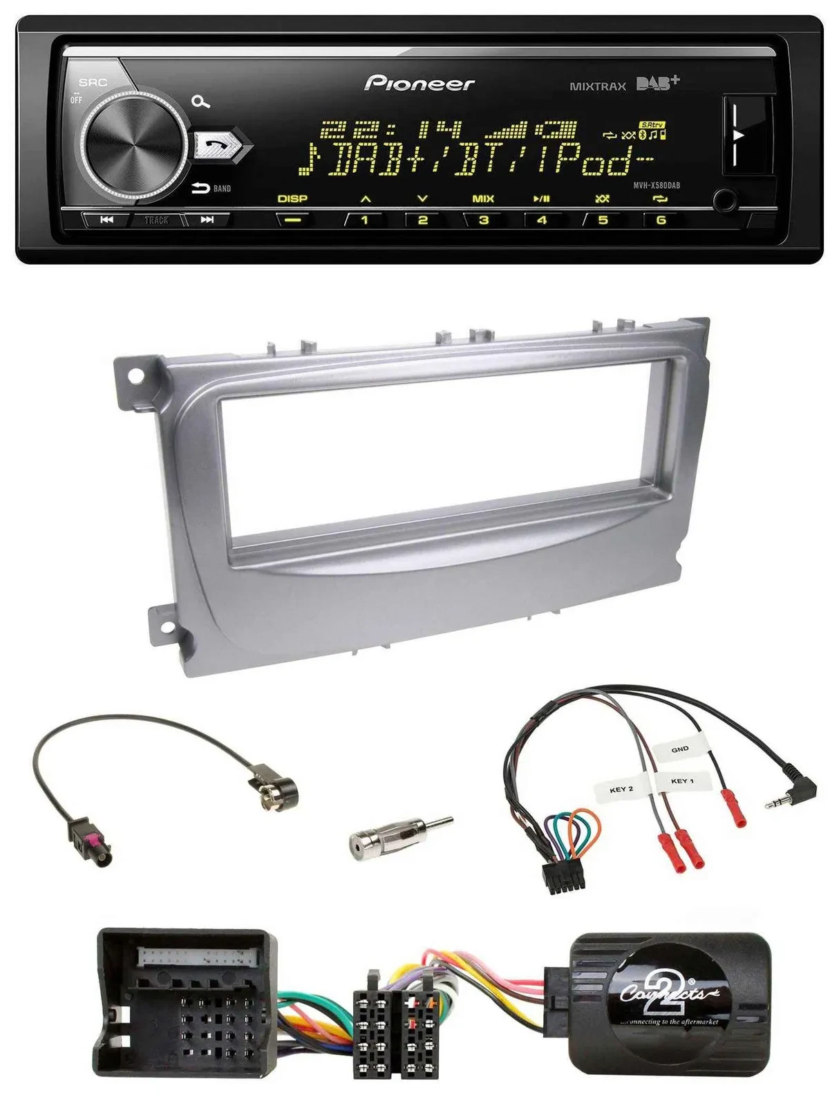 Автомагнитола для Ford Galaxy/C-Max (с 2007)/Focus Pioneer Bluetooth, USB, DAB