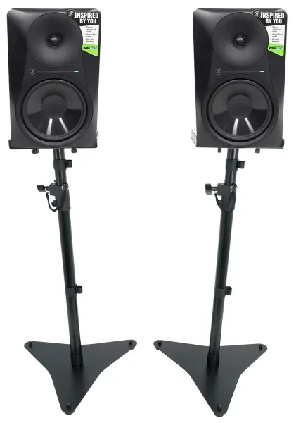 (2) Mackie MR824 8”85w Powered Studio Monitors Speakers+Adjustable Stands
