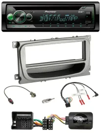 Автомагнитола Pioneer для Ford Mondeo/S-Max (с 2007), CD, USB, MP3, DAB, серебристая, поддержка управления на руле