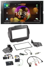 JVC DAB Lenkrad 2DIN Bluetooth USB Autoradio für Jeep Renegade ab 2015