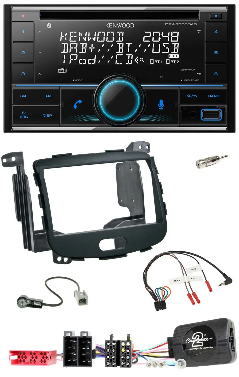Автомагнитола Kenwood 2DIN CD DAB USB Bluetooth, управление с руля, для Hyundai i10 (2009–2013)