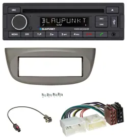 Автомагнитола для Renault Twingo (с 2012) Blaupunkt USB MP3 Bluetooth DAB CD бежево-серая