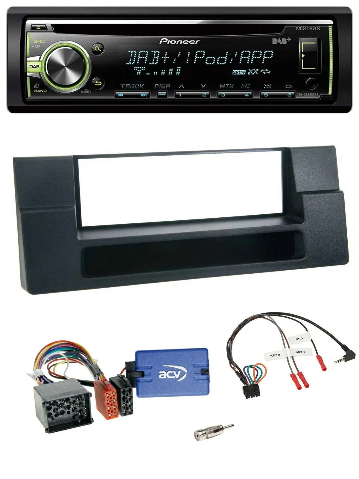 Pioneer DAB USB MP3 Lenkrad CD Autoradio für BMW 5er Ablage Rundpin