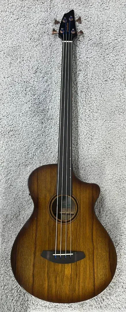 Breedlove Pursuit Exotic S Concerto Fretless Acoustic Electric Bass Guitar