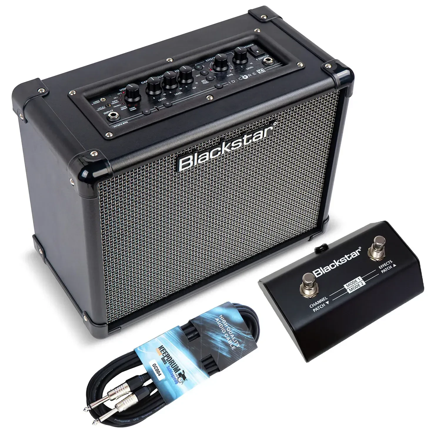 Blackstar ID Core 20 V4 Gitarren-Verstärker Amp mit FS11 Fußschalter und Kabel