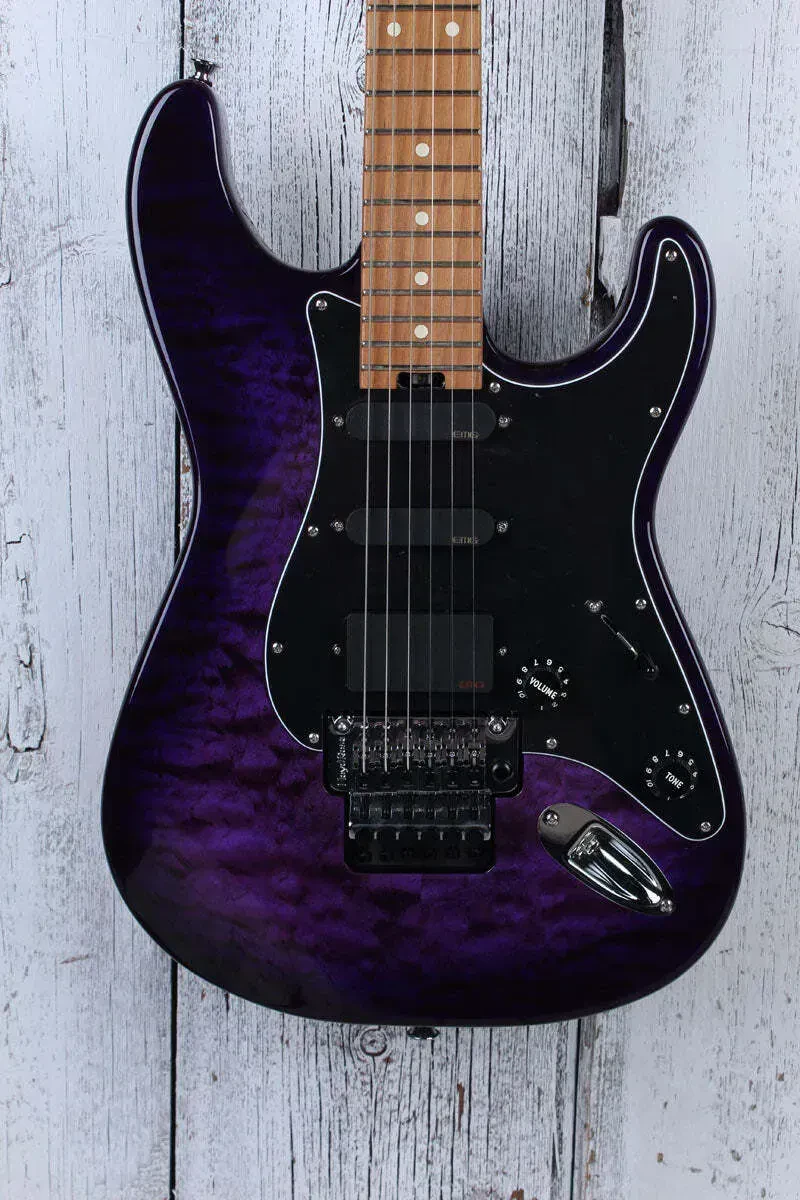 Б/У Электрогитара Charvel Marco Sfogli Signature Pro-Mod So-Cal Style 1 HSS FR CM EMG (active), Floyd Rose 1000, 25.5", 22 лада, Transparent Purple Burst