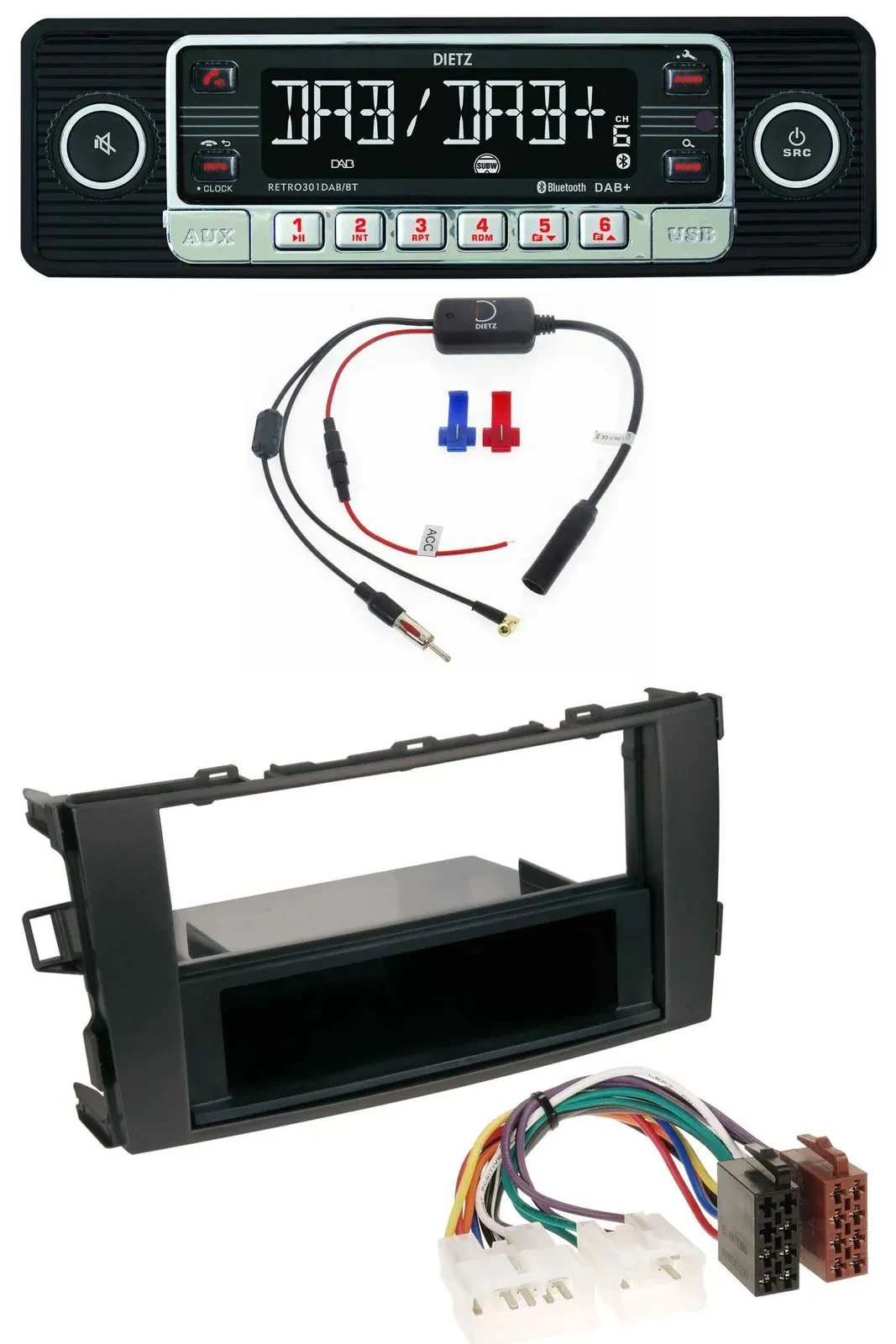 Dietz MP3 DAB Bluetooth USB Autoradio für Toyota Auris (ab 2007)