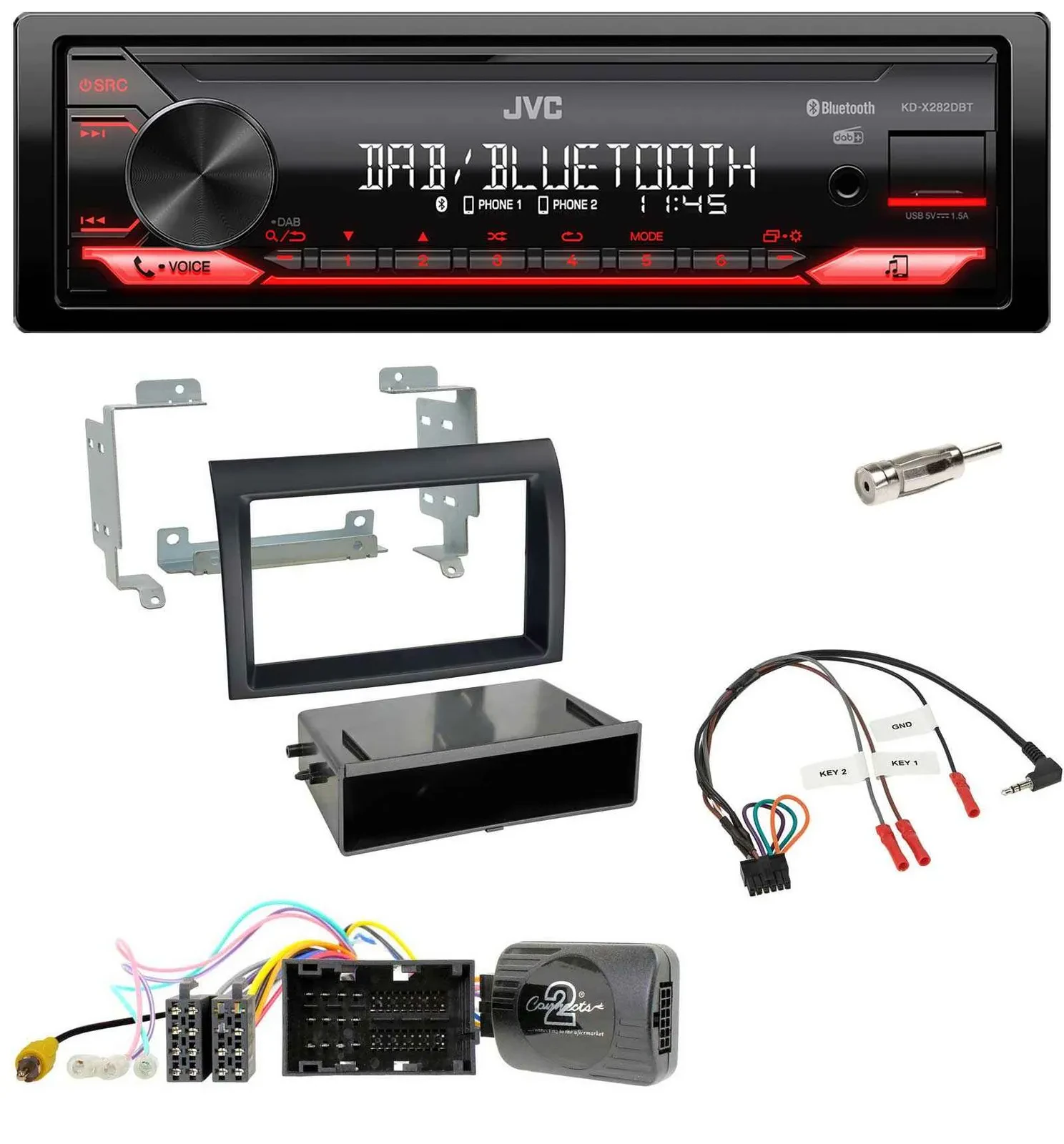 JVC Bluetooth USB DAB Lenkrad Autoradio für Citroen Jumper ab 14 Profiversion