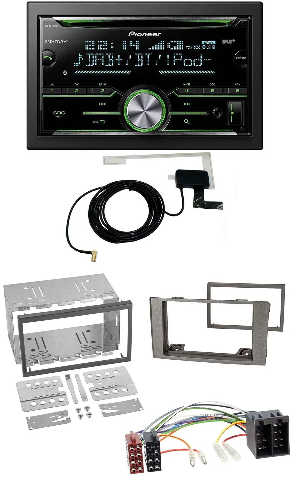 Автомагнитола Pioneer 2 DIN, CD, USB, MP3, Bluetooth, DAB, серебристая, для Iveco Daily 2006–2014
