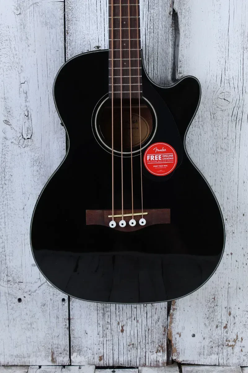 Fender CB-60SCE Concert Bass 4 String Acoustic Electric Bass Guitar Black Finish