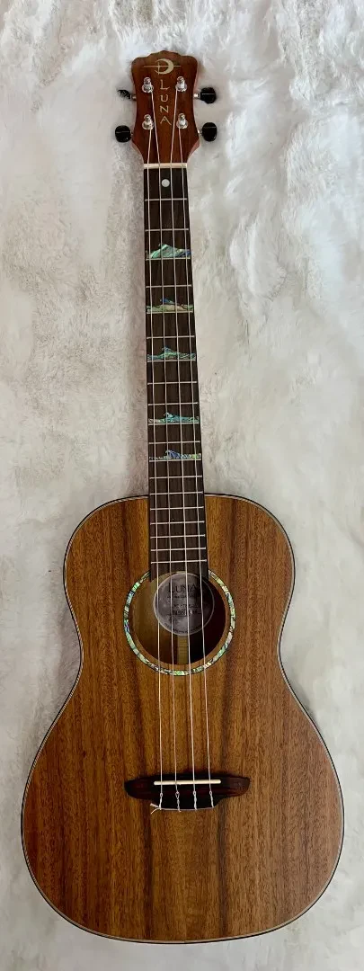 Luna Guitars Luna UKE HTB KOA High Tide Koa wood Acoustic Electric Baritone Ukulele