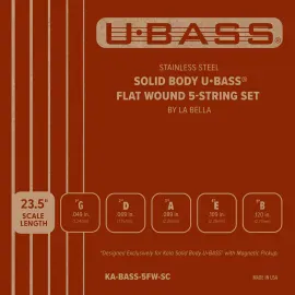 KALA U-Bass Solid Body Flatwound String Set, 5-String (by La Bella)