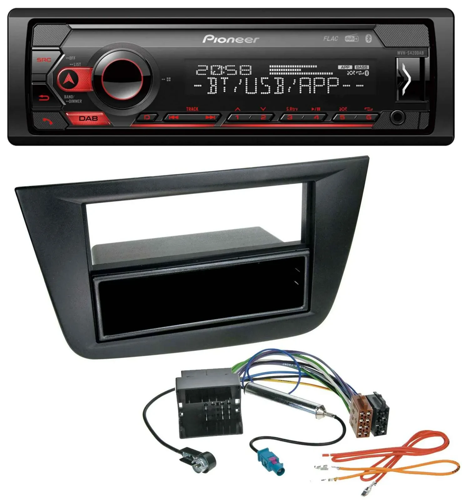 Pioneer MP3 USB DAB Bluetooth Autoradio für Seat Toledo Altea ab 05 schwarz