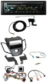 Pioneer MP3 Lenkrad CD USB DAB Autoradio für Ford Fiesta 10-13 ohne Display schw