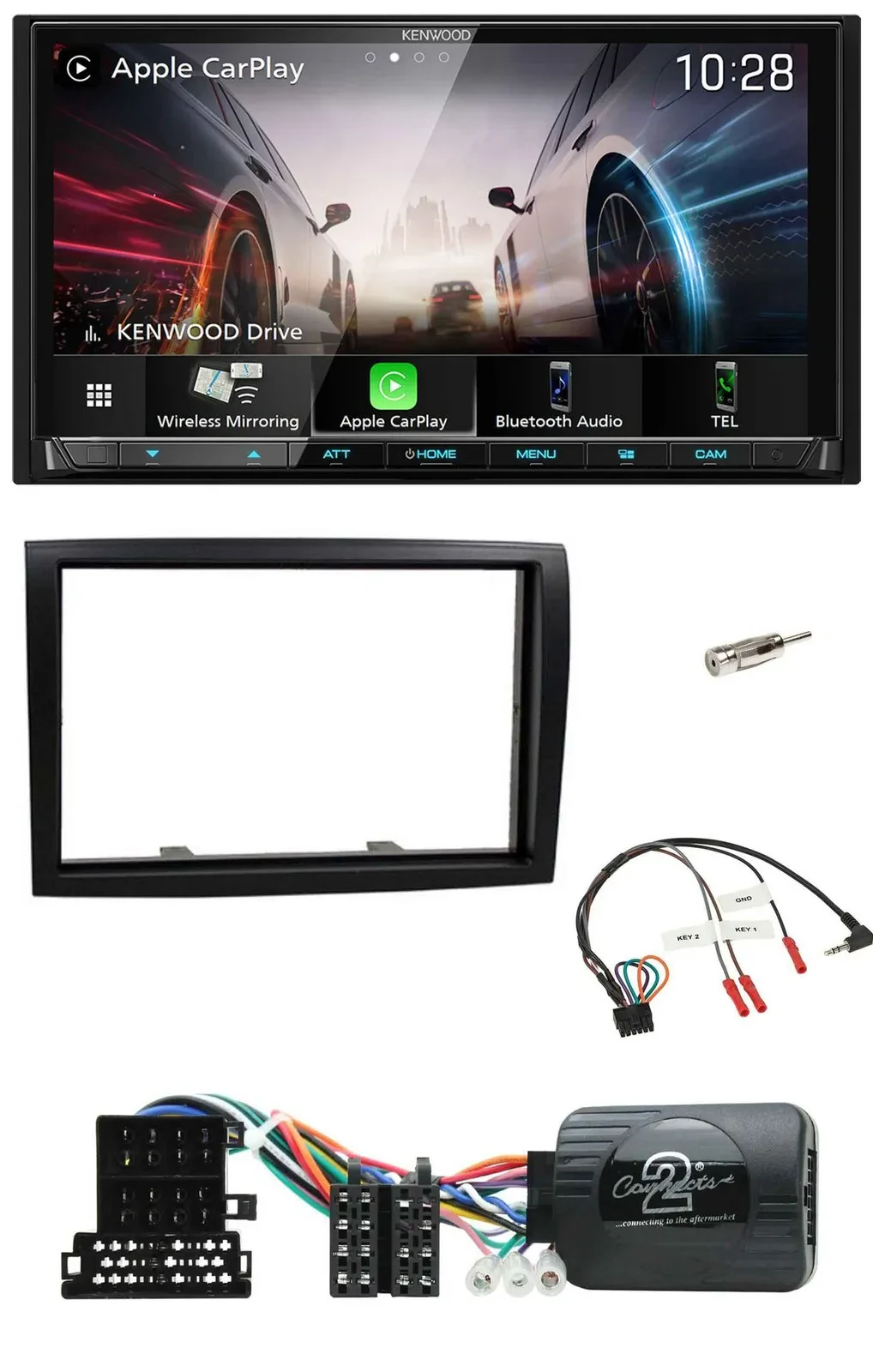Kenwood Lenkrad 2DIN USB DAB Bluetooth Autoradio für Citroen Jumper 2008-2011