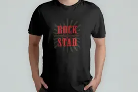 Футболка Popmerch WBXS102 "Red Rock Star" черная, женская, размер XS