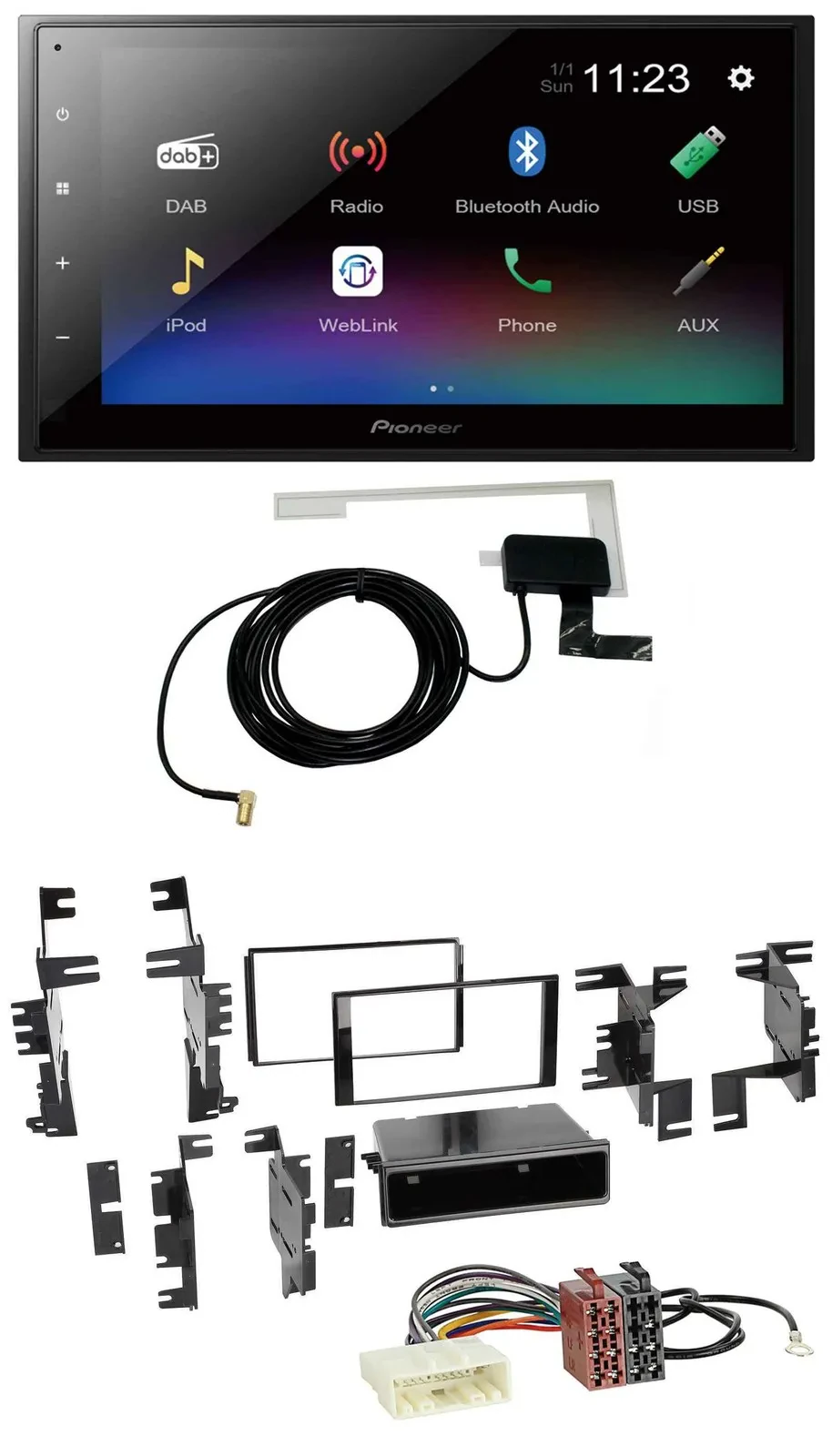 Автомагнитола Pioneer 2-DIN, DAB, Bluetooth, USB для Nissan Quest/Rogue/Titan (с 2011)